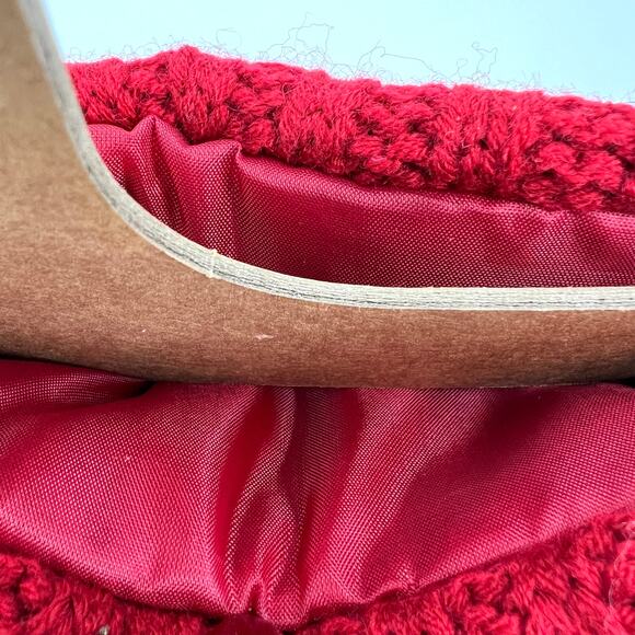 Wondershop Large Red Knit Sweater Lined Christmas Stocking Initial Letter F NEW - Picture 4 of 4